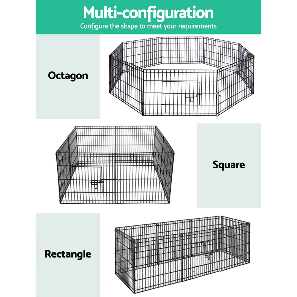 8 Panel Dog Playpen Cage Fence - 36 / 90cm