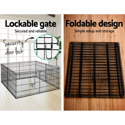 8 Panel Dog Playpen Cage Fence - 24 / 60cm