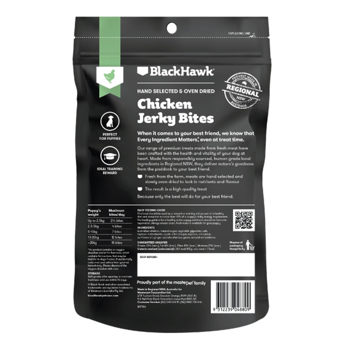 Black Hawk Dog Treats Puppy Chicken Jerky Bites 100g