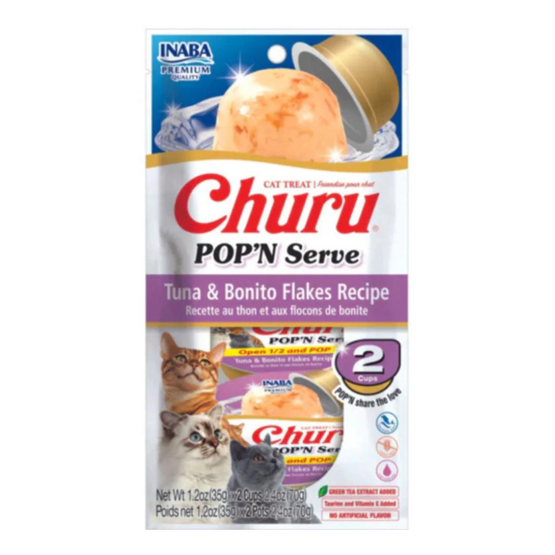 INABA CAT CHURU POP N SERVE TUNA BONITO 70G 4PK