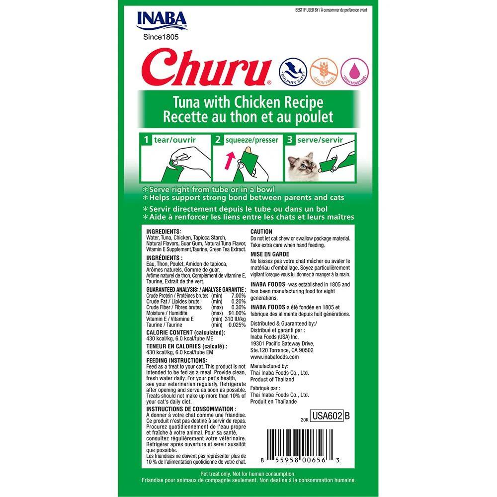 Inaba Cat Churu Puree Tuna With Chicken 56g 6pk