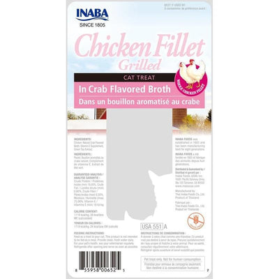 Inaba Cat Grilled Chicken Fillet In Crab Broth 25g 6pk