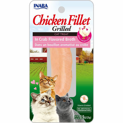 INABA CAT GRILLED CHKN FILLET IN CRAB BROTH 25G 6PK