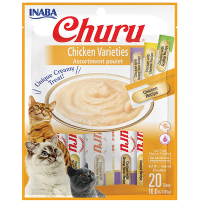INABA CAT CHURU PUREE SALMON CHICKEN VARIETIES 10PK BOX