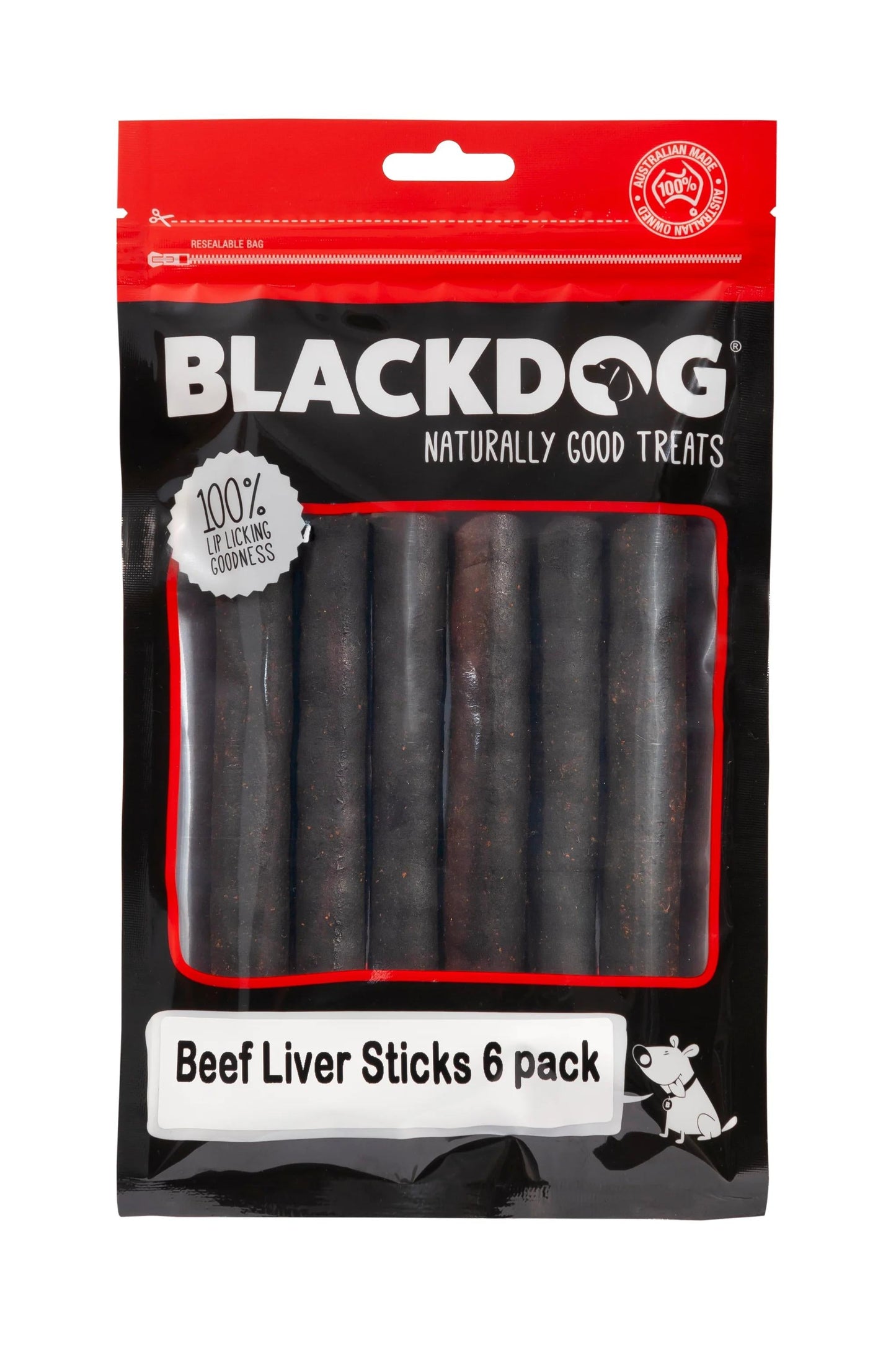 Black Dog 6 Pack Beef Liver Sticks Treats