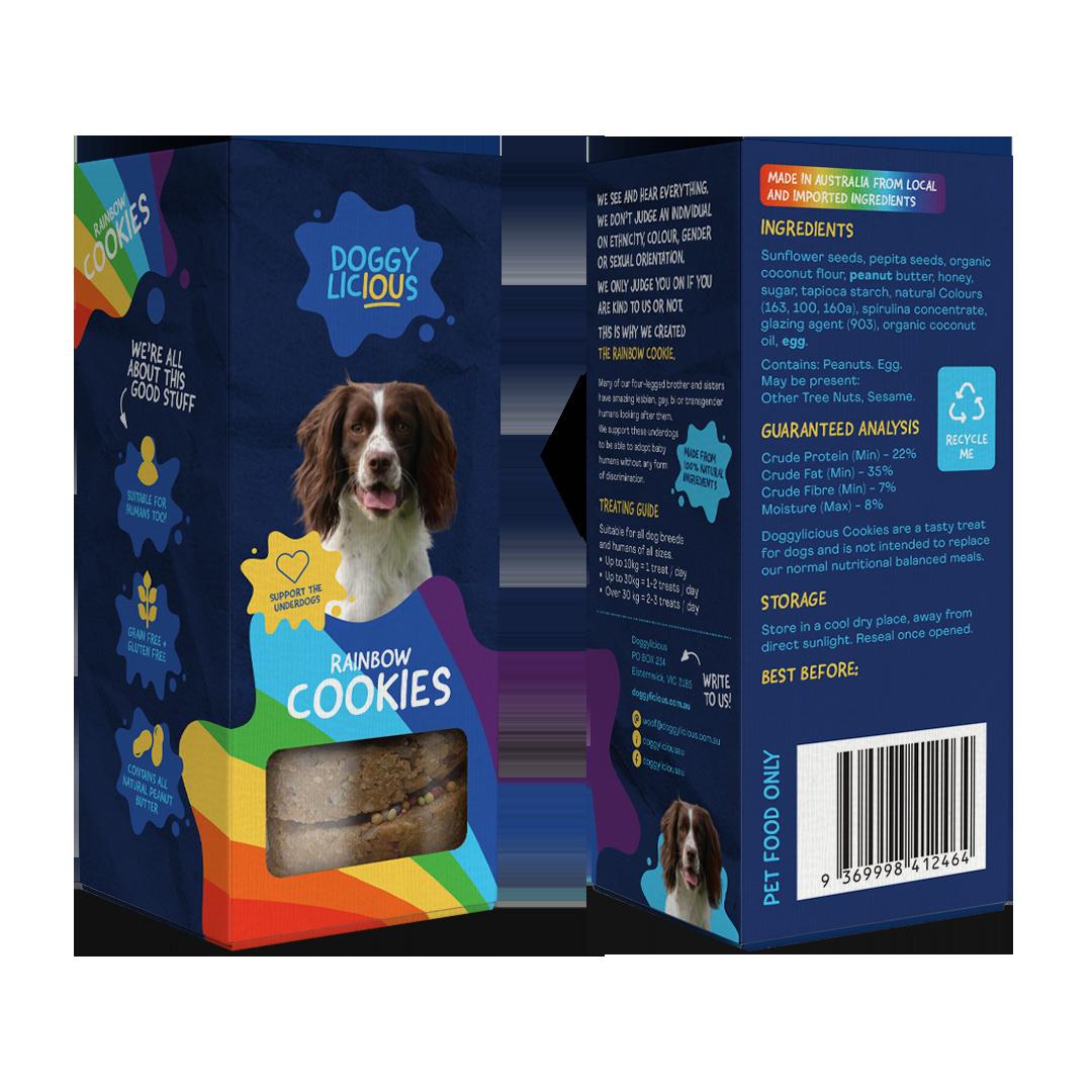 Doggylicious Dog Treat Rainbow Cookies 180g