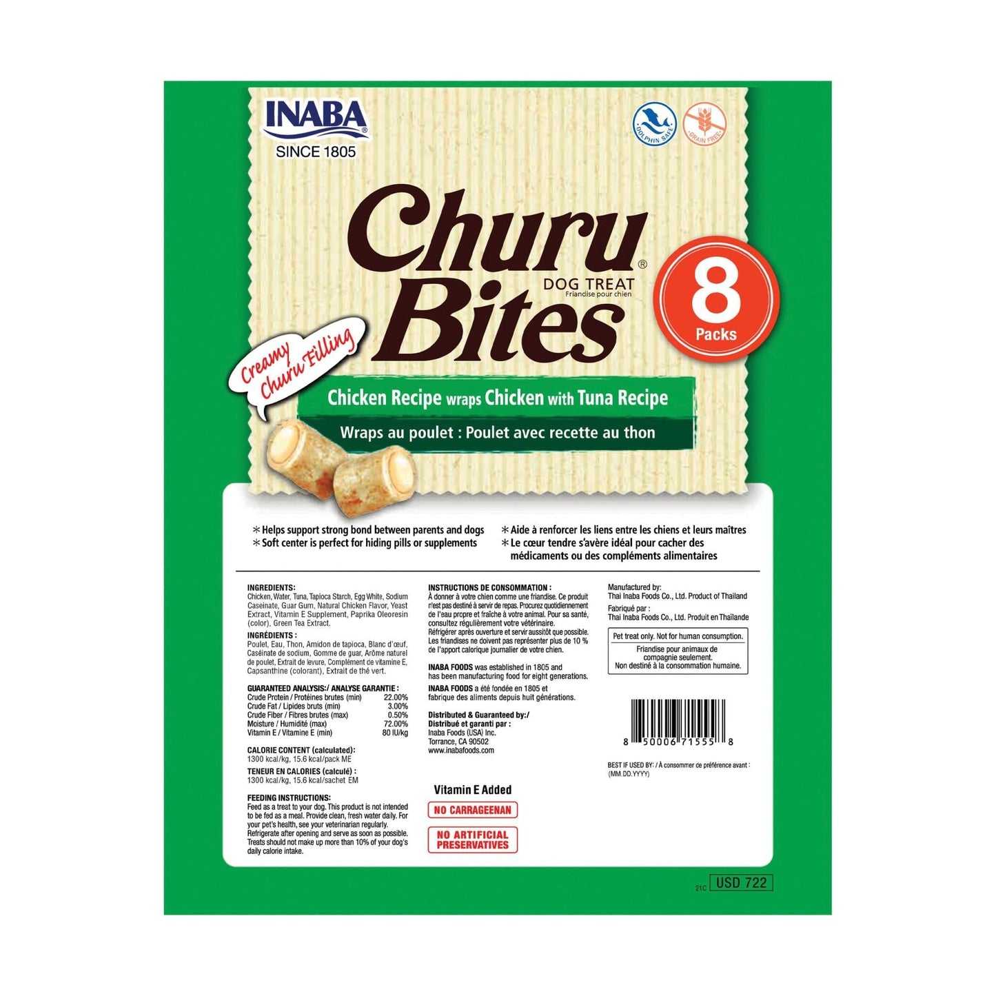 Inaba Churu Puree For Dogs Chicken & Tuna 6 X 96g