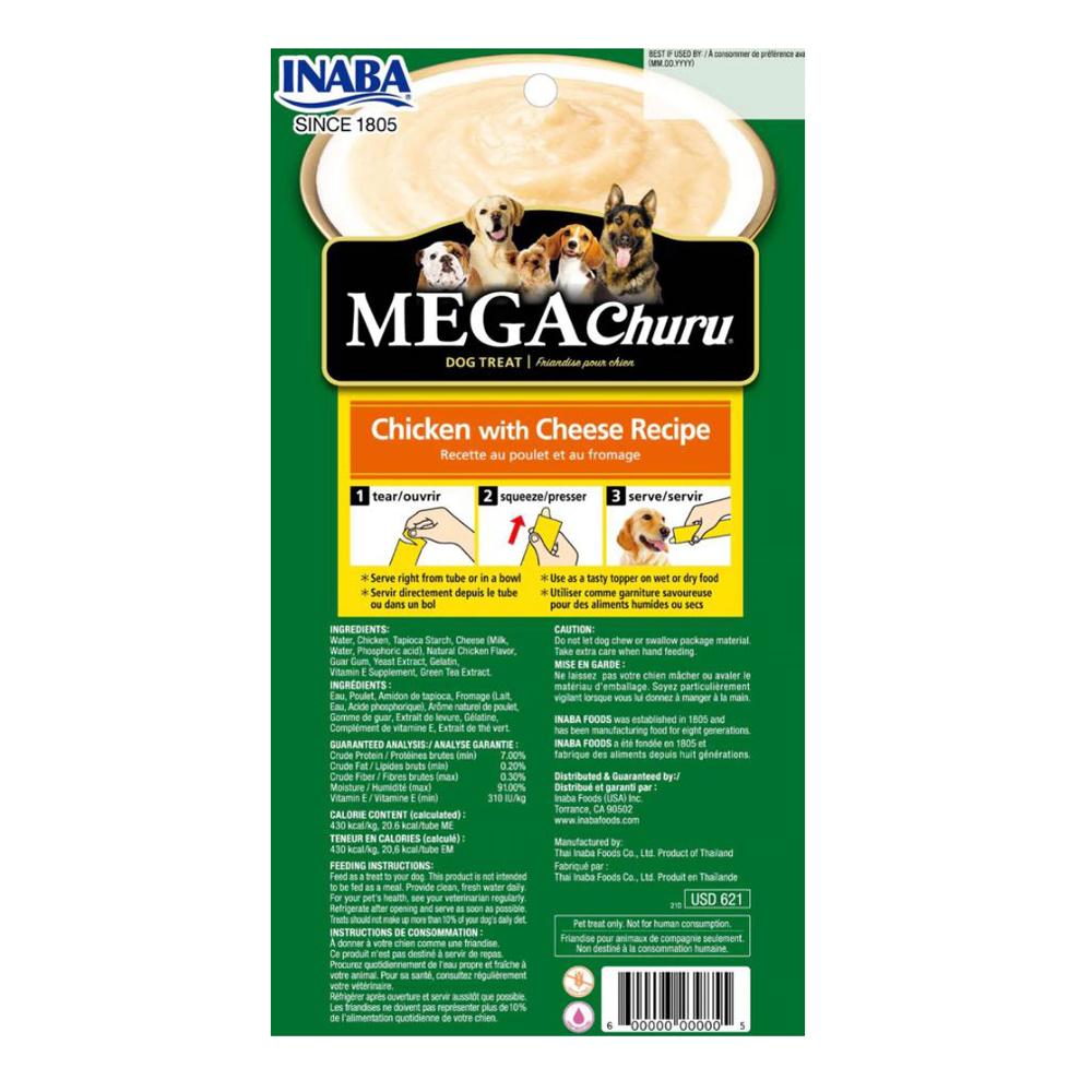 Inaba Dog Mega Churu Puree Chicken & Cheese 144g 6pk
