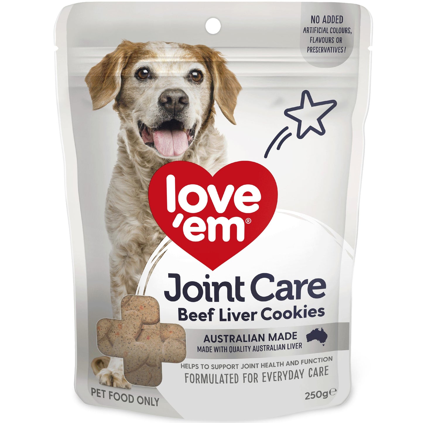 LOVE EM BEEF JOINT CARE COOKIE 250G 5PK