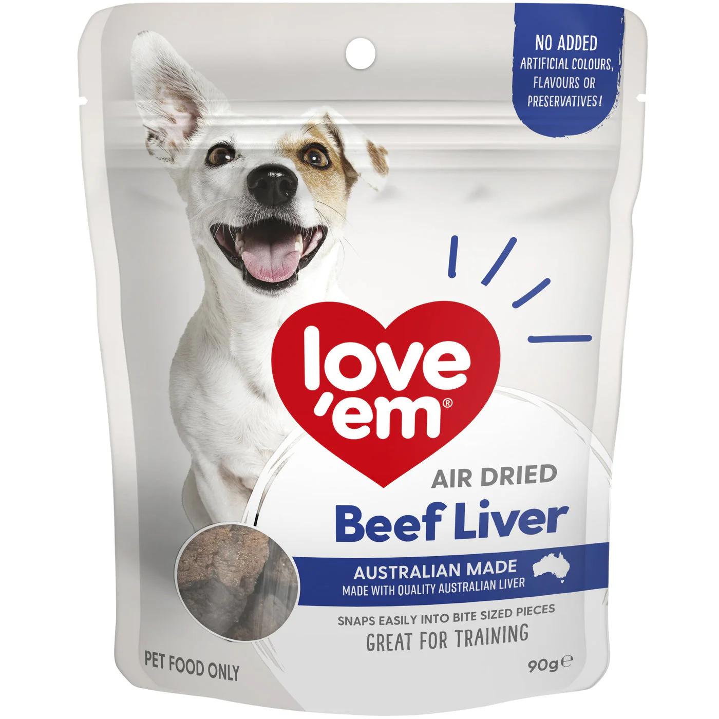 LOVE EM AIR DRIED BEEF LIVER 90G 6PK