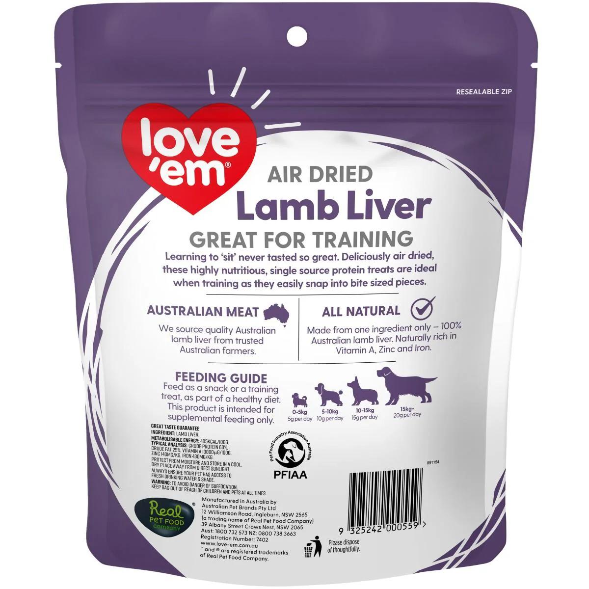 Love Em Air Dried Lamb Liver 200g 4pk