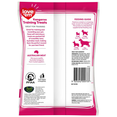 Love Em Kangaroo Training Treats 200g 5pk