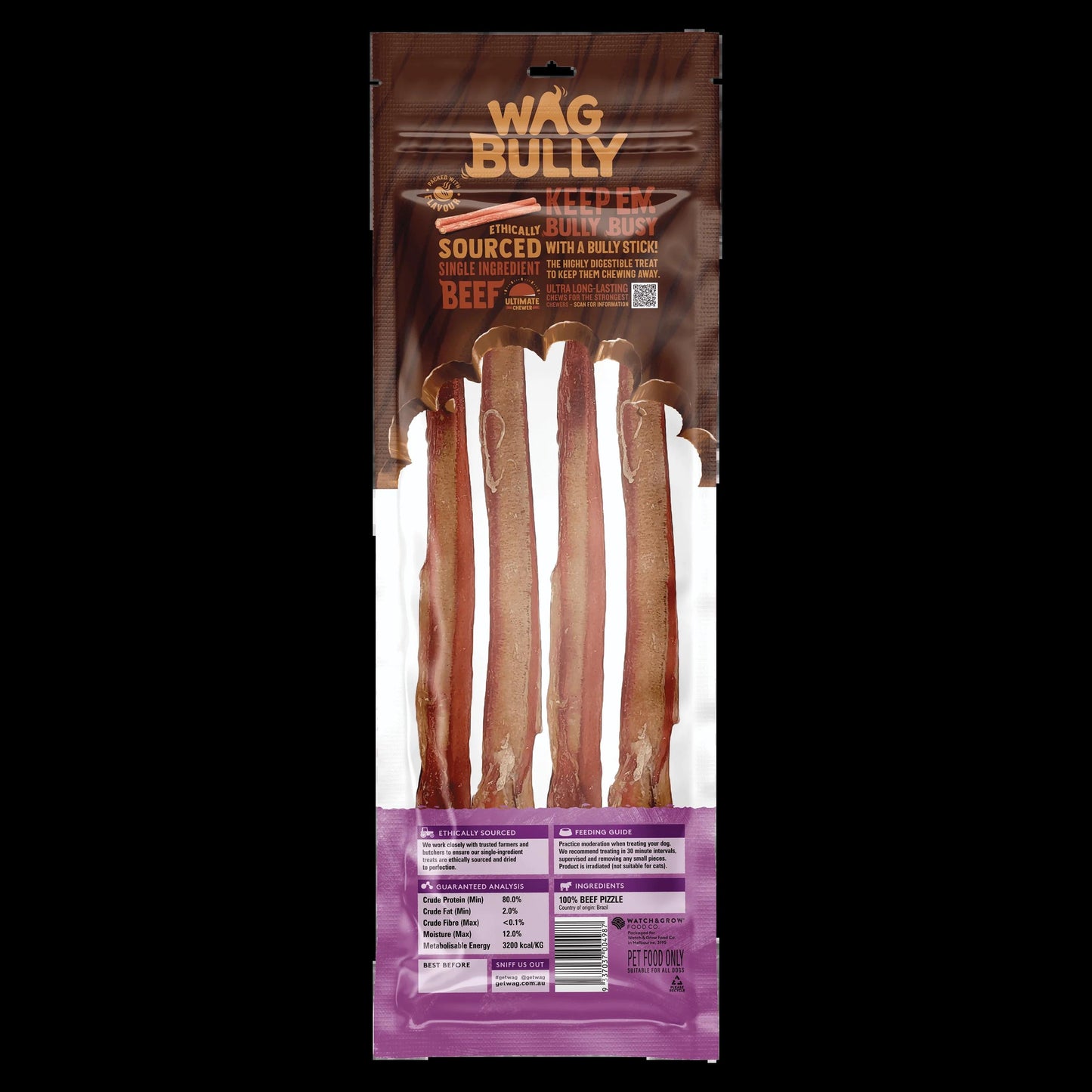 Wag Bully Stick Regular 4 Pack