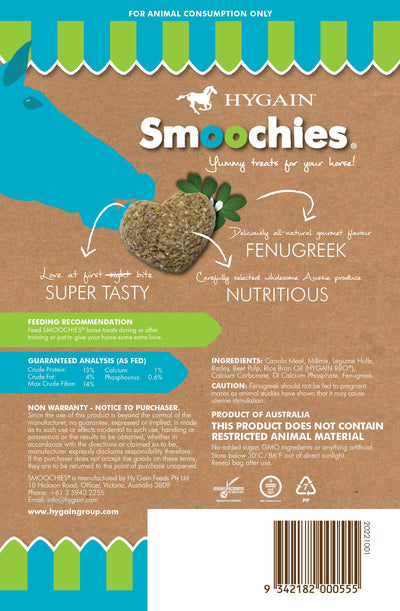 Hygain Smoochie Horses Heart-Shaped Biscuit Treats 250g Pouches X 10