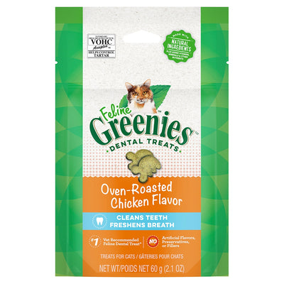 GREENIES Feline Dental Cat Treats Oven Roasted Chicken 60g 10 pack