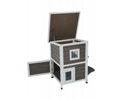 2 Story Cat Shelter House With Escape Door