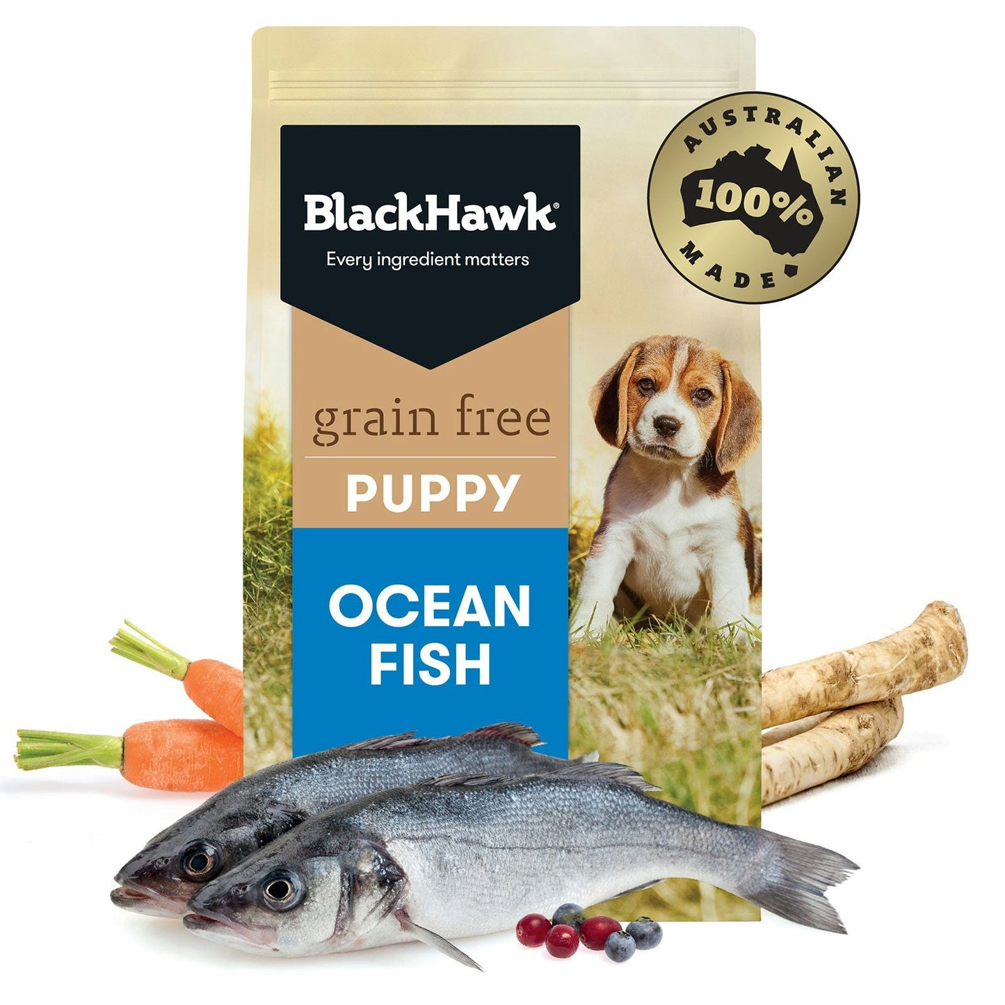 Black Hawk Grain Free Ocean Fish Puppy Dog Food 15kg