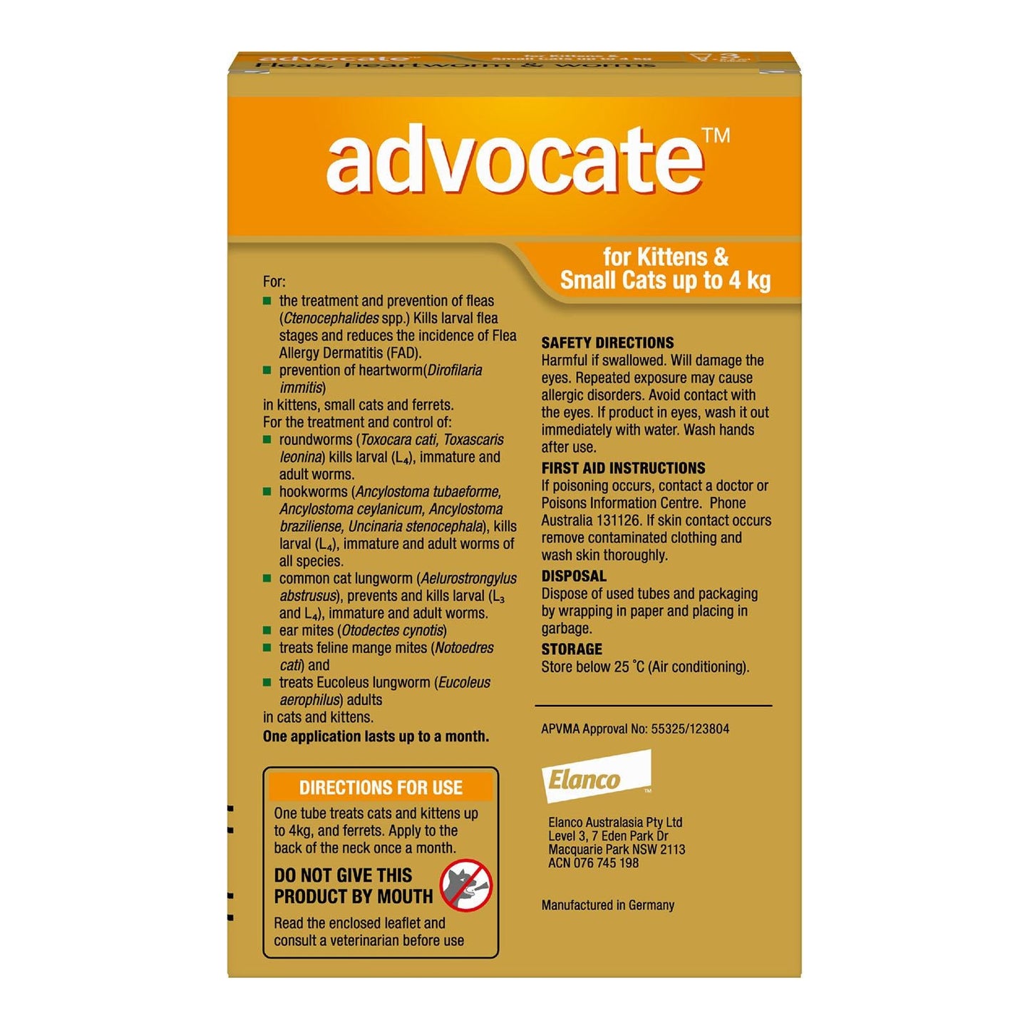 Advocate Cat 0-4kg Small Cats & Kittens 3pk