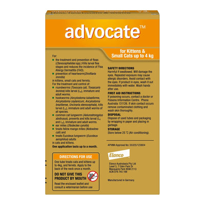 Advocate Cat 0-4kg Small Cats & Kittens 3pk