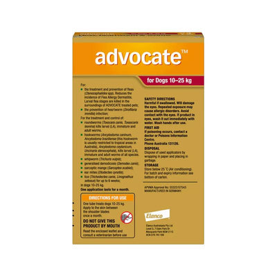 Advocate For Dogs 10 To 25kg (Large Dogs) Red 3 Pack