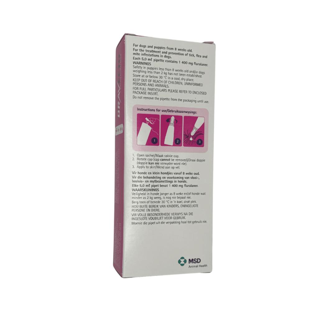 Bravecto Spot On Dog X Lrg 40kg - 56kg Pink