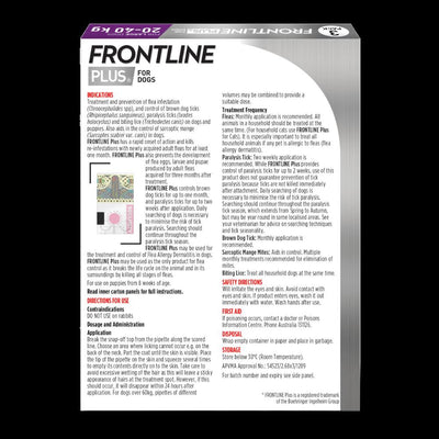 Frontline Plus Dog 20-40kg Lge 6pk Purple