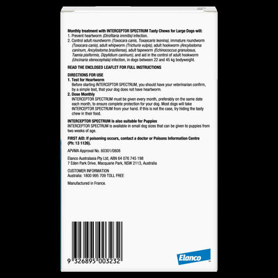 Interceptor Large Dog Blue 3 Chews