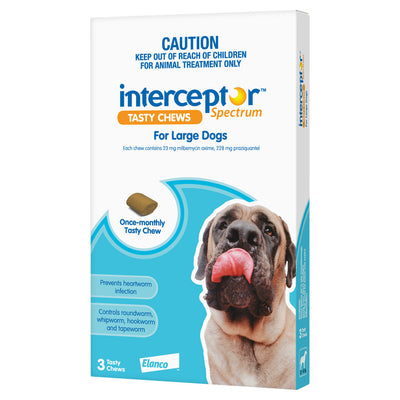 INTERCEPTOR LARGE DOG BLUE 3 CHEWS