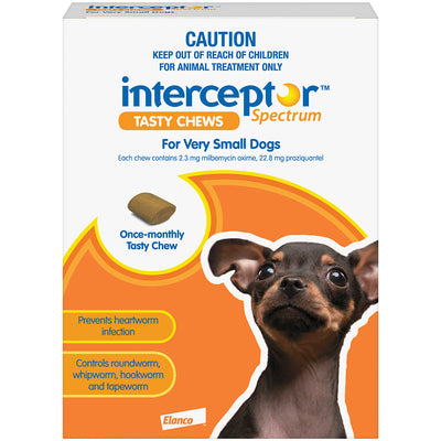 INTERCEPTOR VERY SMALL DOG BROWN 3 CHEWS