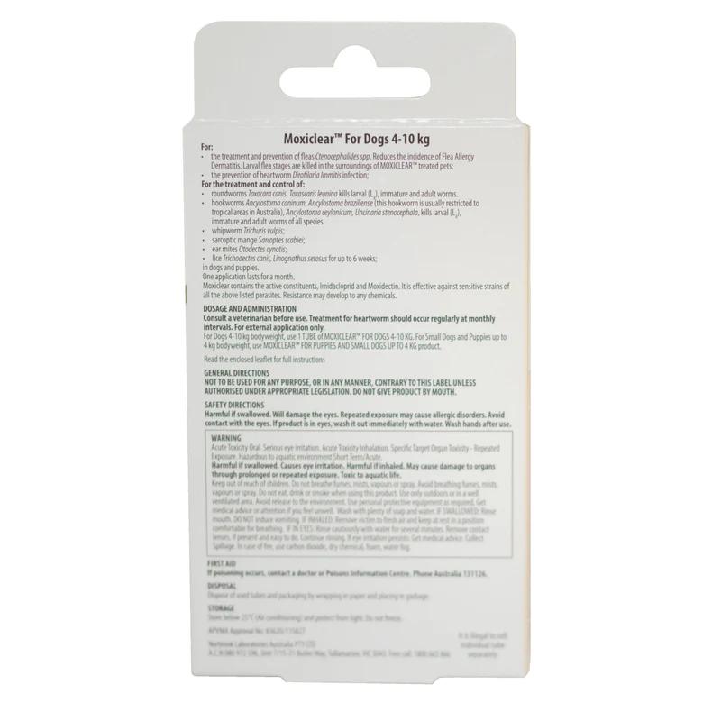 Moxiclear For Dogs 4-10kg 3 Pack