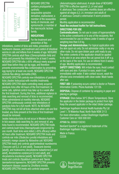 Nexgard Spectra Spot-On For Cats 2.5 - 7.5kg 6pk