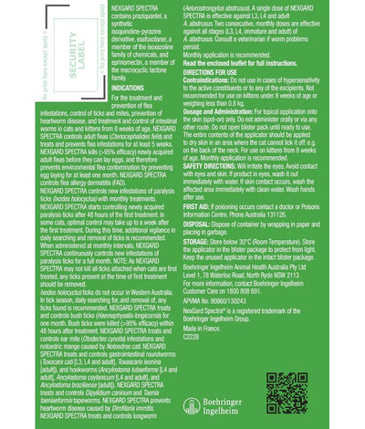 Nexgard Spectra Spot-On For Cats 0.8 - 2.4kg 6pk