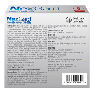 Nexgard Xlge 25.1 - 50kg 6pk Red