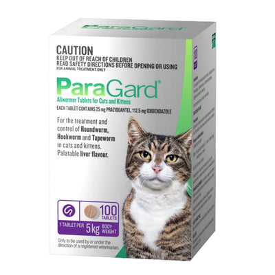 PARAGARD ALLWORMER CAT 0-5KG 100'S