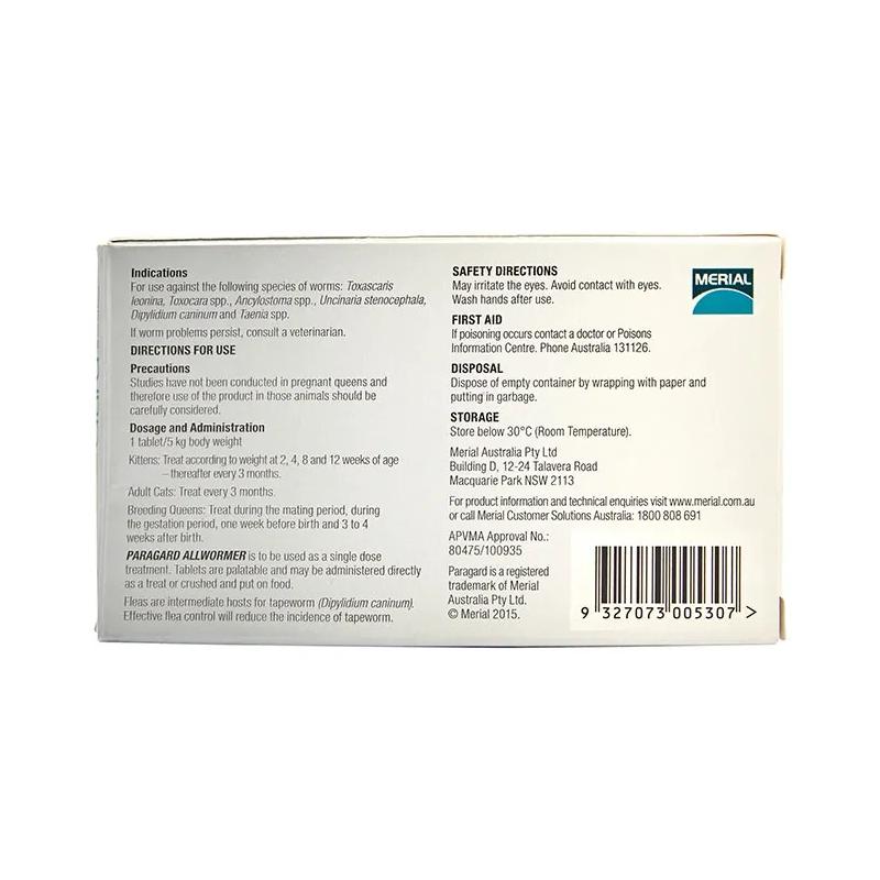 Paragard Allwormer Cat 0-5kg 4pk