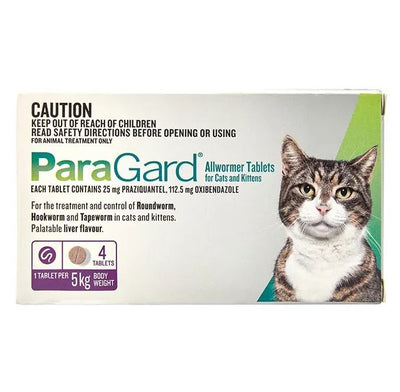 PARAGARD ALLWORMER CAT 0-5KG 4'S