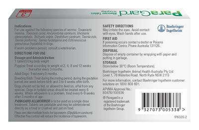 Paragard Dog Allwormer 10-25kg 3pk