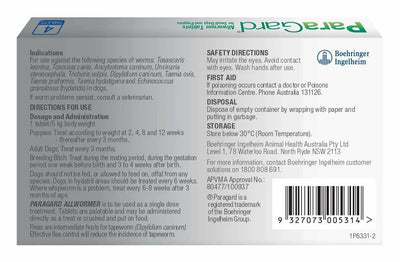 Paragard Dog Allwormer 0-5kg 4pk