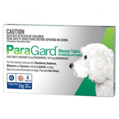 PARAGARD DOG ALLWORMER  0-5KG 4'S