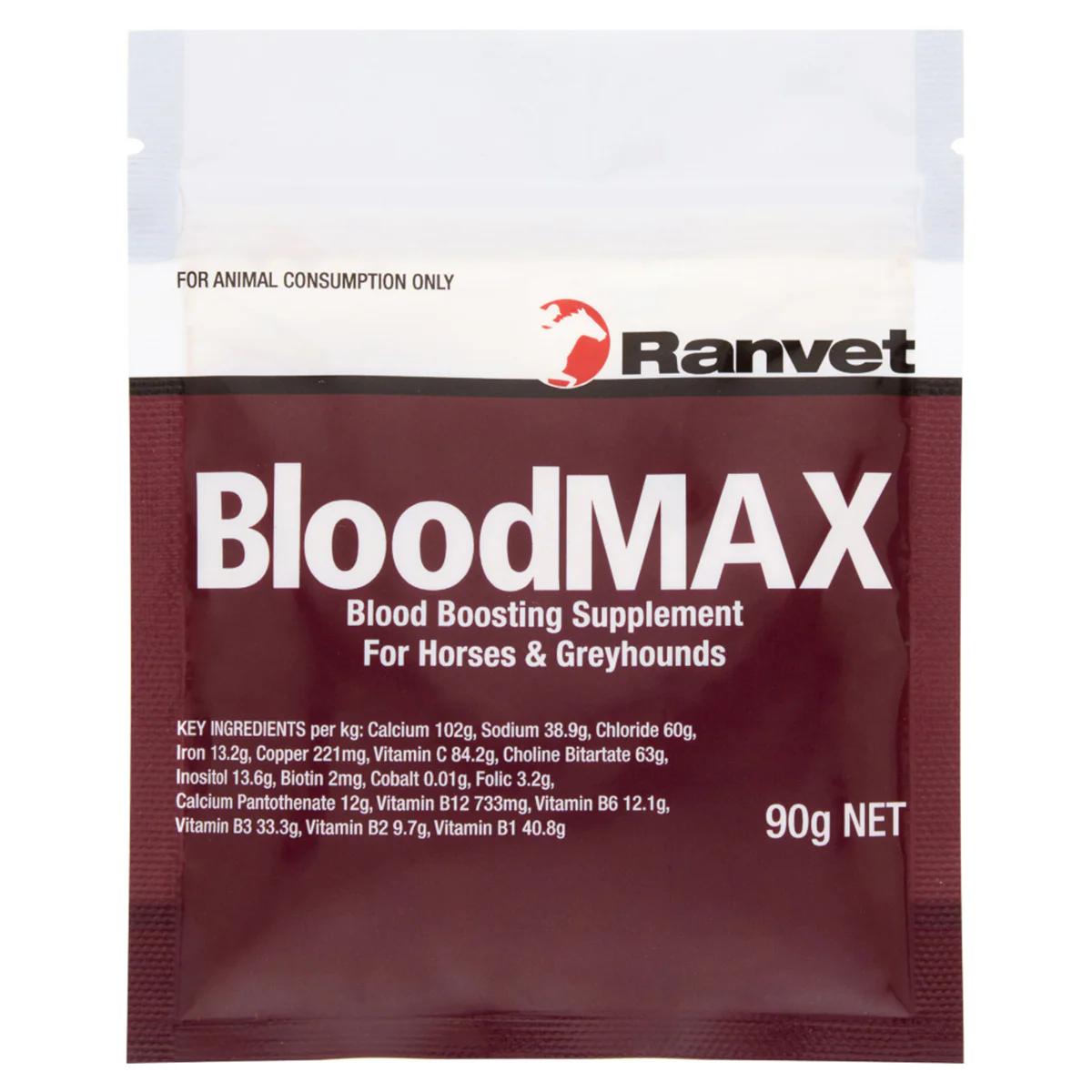 Ranvet Bloodmax Blood Boosting Supplement for Horses & Greyhounds 90g