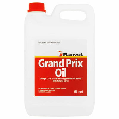 Ranvet Grand Prix Horses Supplement Oil W/ Natural Garlic 5L
