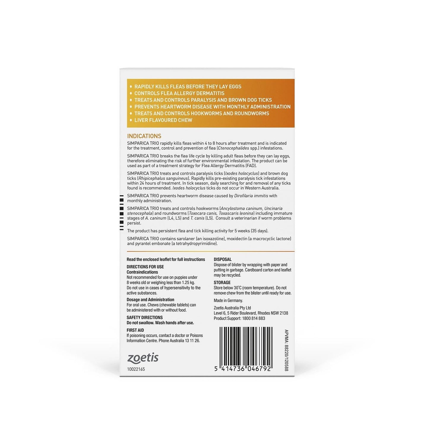 Simparica Puppy 1.3-2.5kg 3pk Yellow