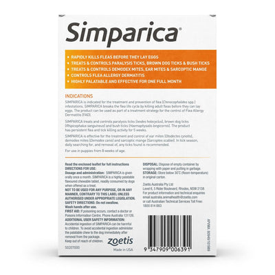 Simparica Small 5.1-10kg 6pk Orange