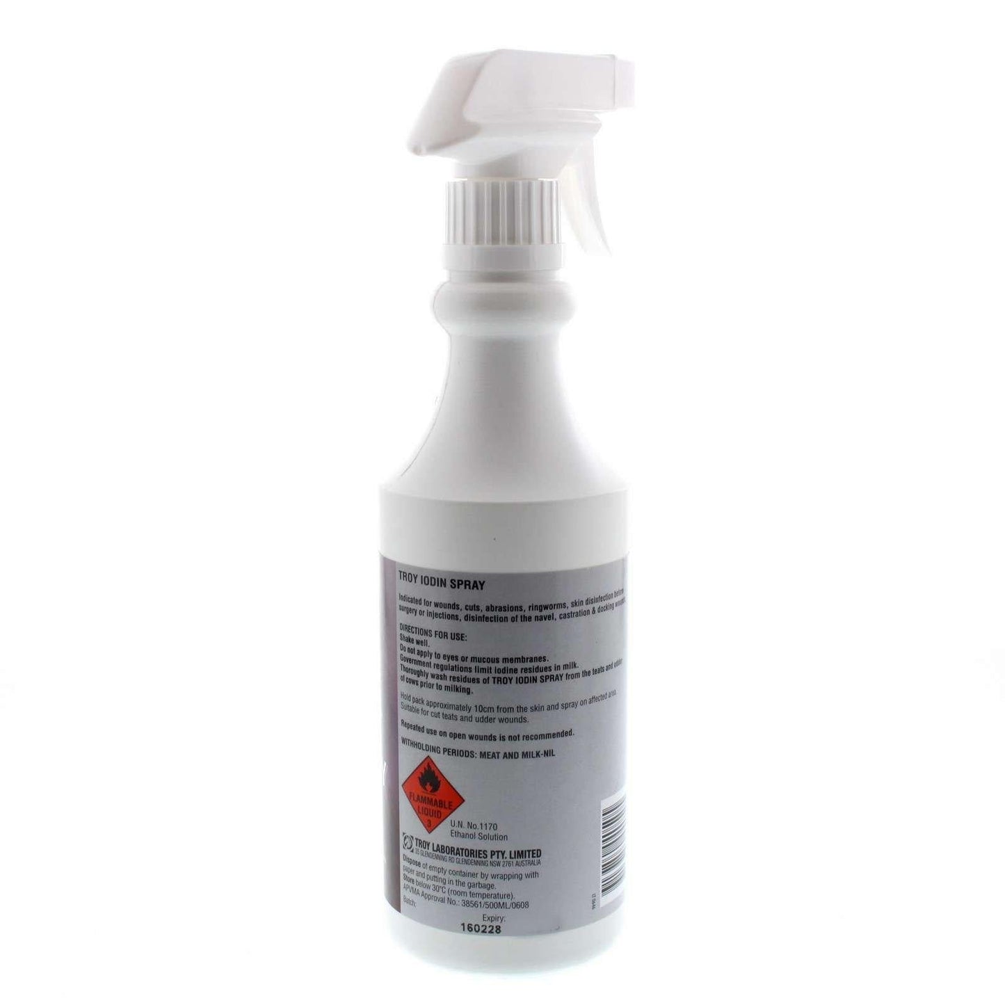 Troy Iodin Antiseptic And Wound Spray Anti Bacteria Anti Fungi 500ml