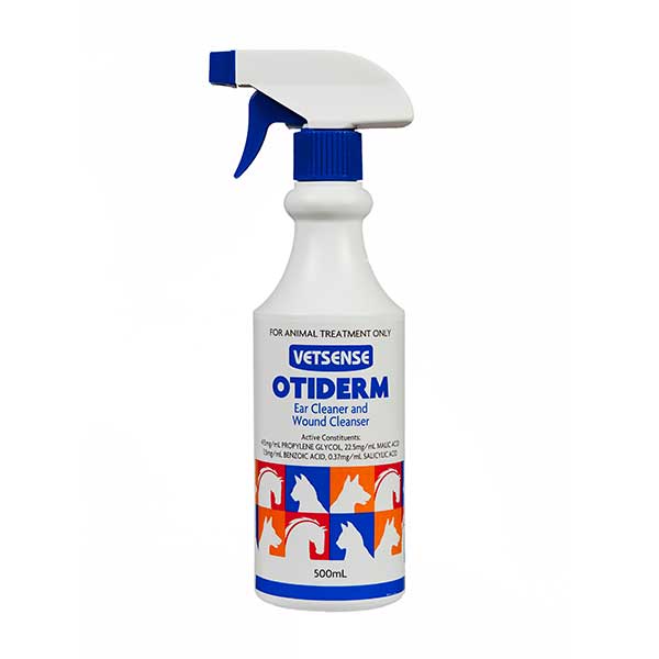 Vetsense Otiderm Wound & Ear Cleaner for Pet Horses Dogs & Cats 500ml