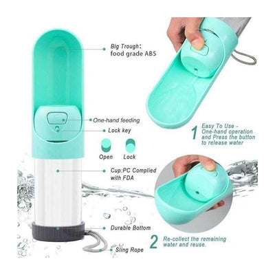 All Fur You 300ml Dog Portable Water Bottle Blue