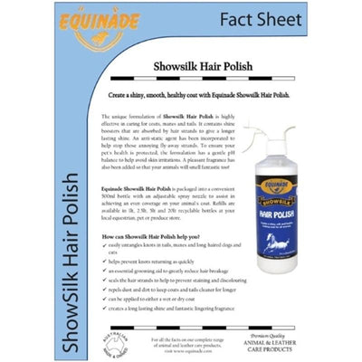 Equinade Showsilk Hair Polish Brightens Horse Coat 1L