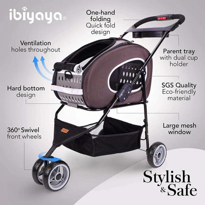 Ibiyaya 5-In-1 Combo Eva Pet Carrier & Stroller