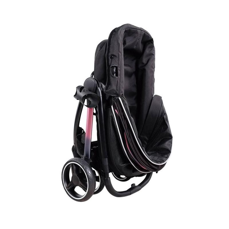 Ibiyaya Retro Luxe Folding Pet Stroller For Pets Up To 30kg - Prism Black