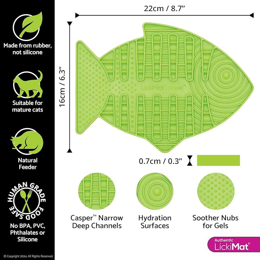 Lickimat Felix Slow Food Bowl For Cats - Green